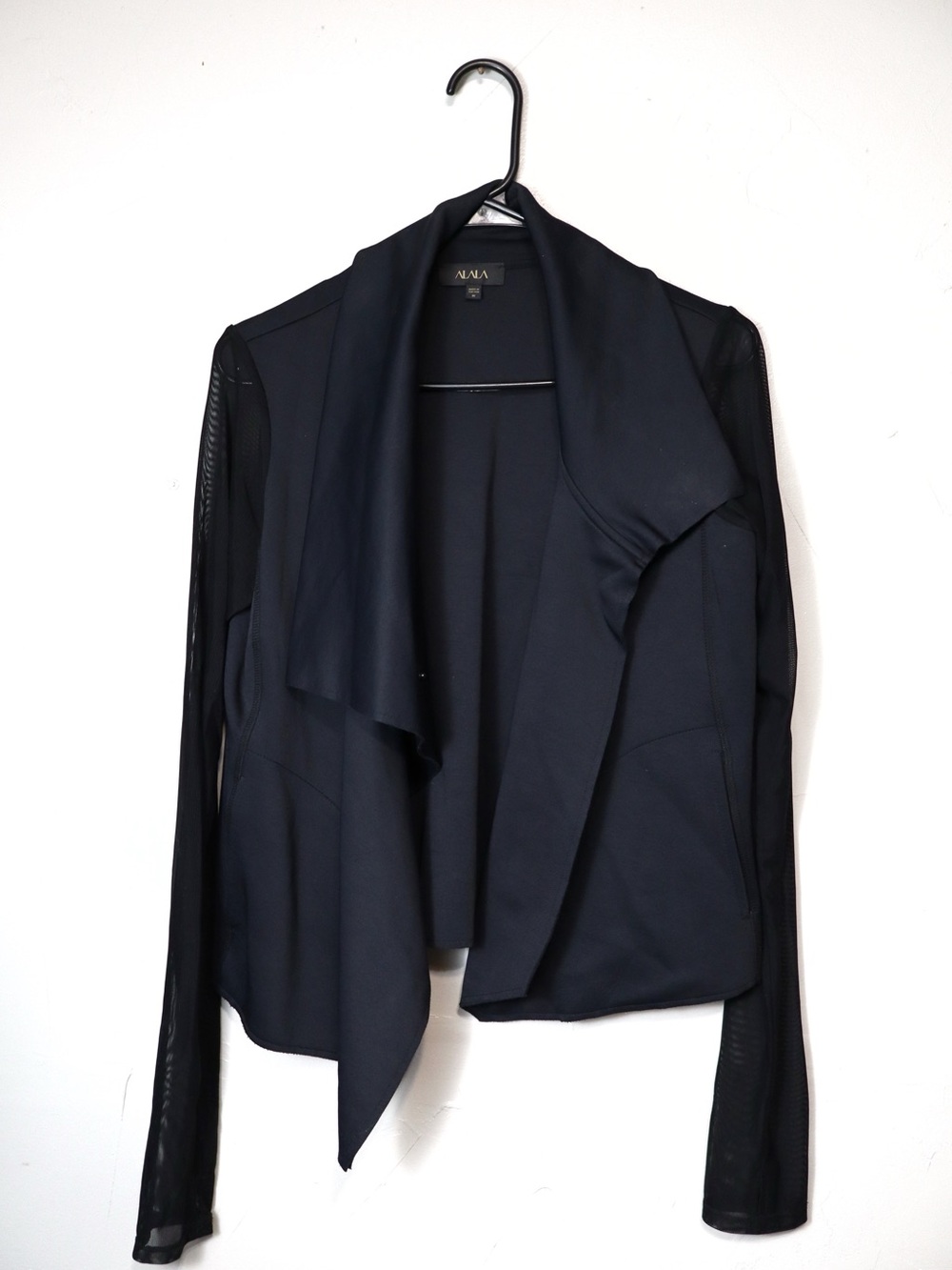 Alala Sophisticate Jacket In Black + Mesh Sleeves Size Woman's Medium - Picture 2 of 9